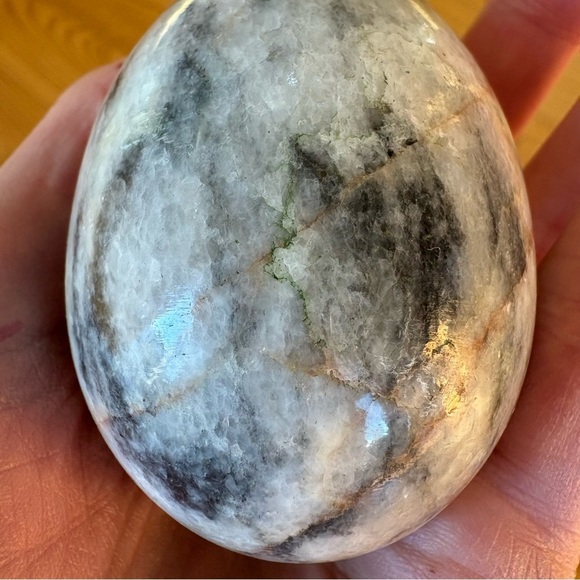 Labradorite polished gray sparkly rock egg-shaped gemstone marbled treasure 3” - Picture 4 of 7